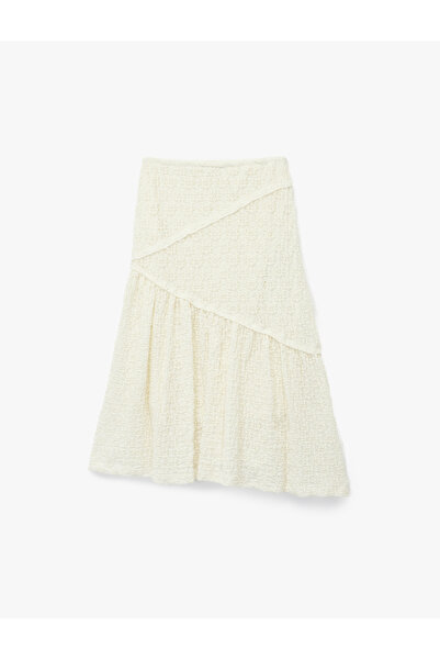 Koton Міді-спідниця з мереживною обробкою, еластичним поясом і воланами