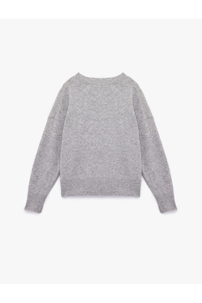 Koton Pulover de tricotaj cu mânecă lungă cu decolteu în V