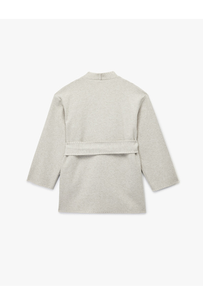 Koton Μεγάλο παλτό με μακριά μανίκια κιμονό με τσέπες και γιακά σάλι