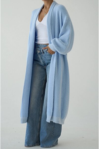 sinemcebutik Uzun Mavi Soft Hırka