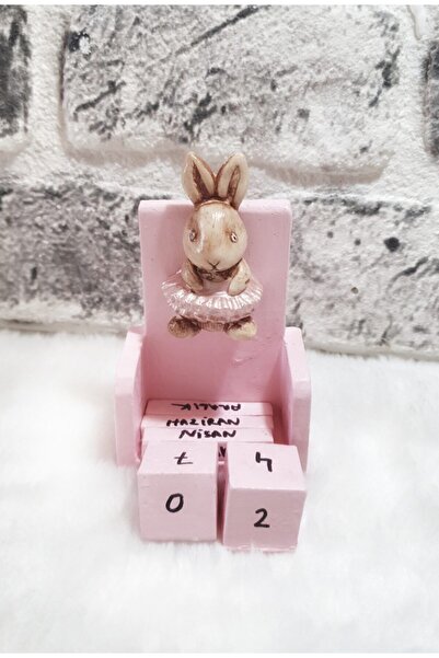 Genel Markalar El Yapımı Dekoratif Tavşan Kız Masa Üstü Takvim.