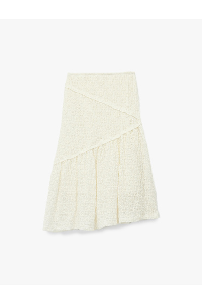 Koton Міді-спідниця з мереживною обробкою, еластичним поясом і воланами