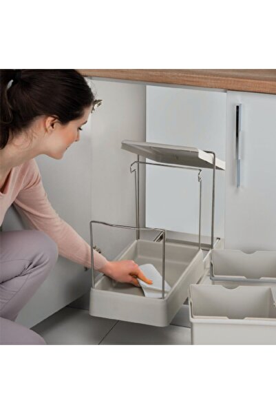 KOÇSAN Telescopic Rail In-Cabinet Trash Can Mounted on Sliding Lid 25 Lt