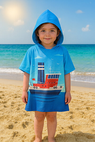 Dotamess Children's Poncho Beach Towel - Sea Towel