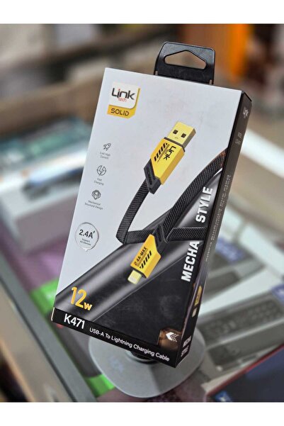 Linktech K471 Mecha Style Usb - Lightning 12w 2.4a 1.2mt Şarj Kablosu