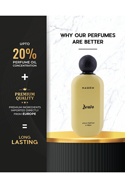Naseem Bravo Aqua Perfume 100ml | Premium Eau De Perfume | Exquisite Alcohol-Free Long Lasting Arabi