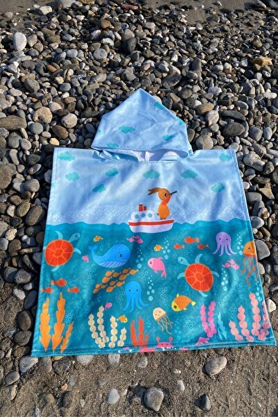 Dotamess Children's Poncho Beach Towel - Sea Towel