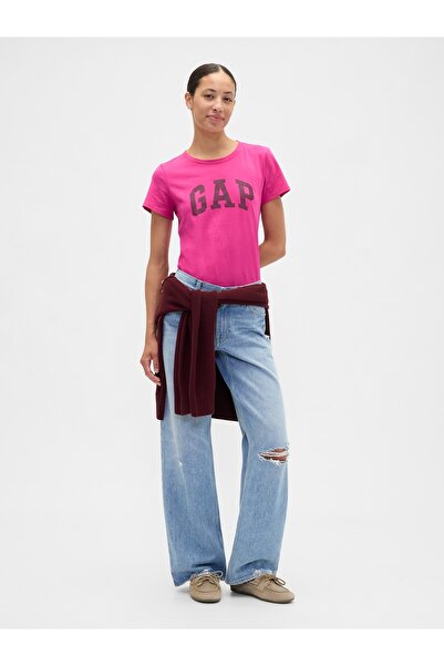 GAP Kadın Pembe Logo T-Shirt