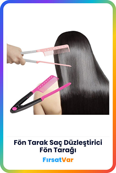 FırsatVar مشط مجفف الشعر على شكل حرف V - مشط لتصفيف الشعر لمصففي الشعر للسيدات