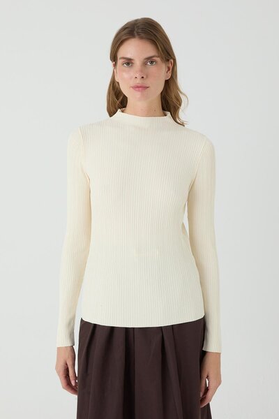 inspiration Uzun Kollu Fitilli Triko Body Ekru