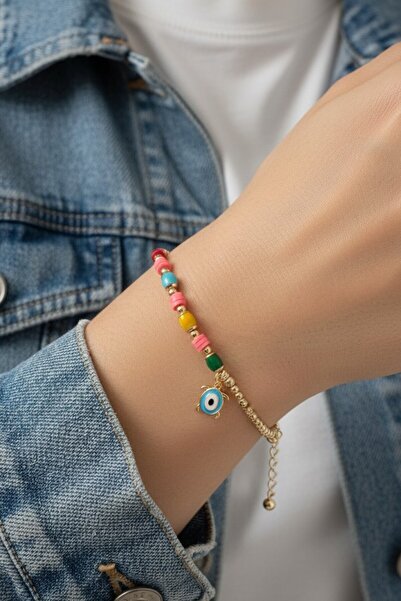 Süspüs Accessories سوار كروي بتفاصيل خرز فيمو باللون الوردي الفاتح