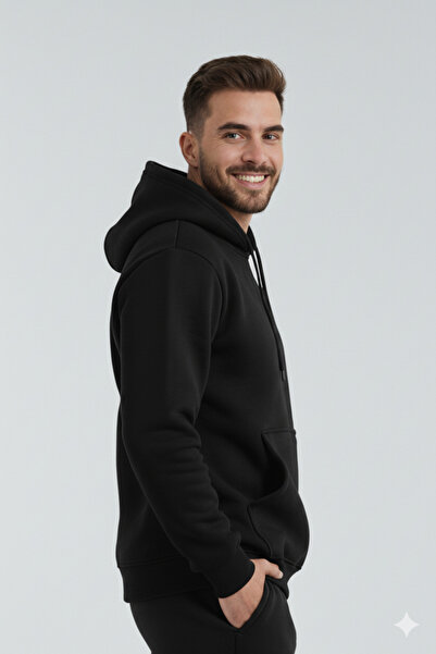 OXVİN Пухена блуза от полар с качулка - джоб тип кенгуру, 3 прежди - ОРИГИНАЛНА КАЛИБРА