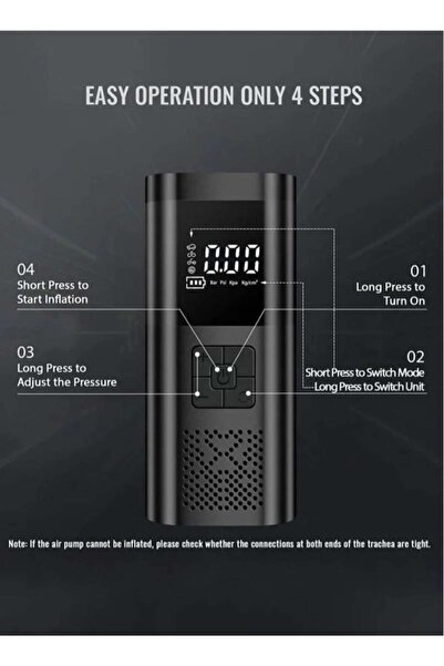 Generic Air Compressor Tire Inflator Pump Portable 150 PSI with LCD Dual Screen (Cordless)