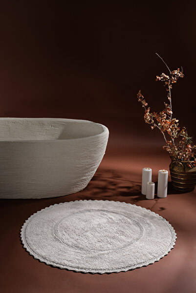 Chalevienne سجادة حمام نيبيا 100% قطن، منسوجة يدويًا، رمادية 100×100