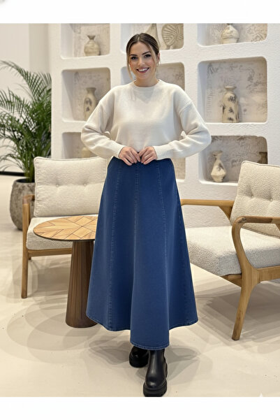 CHUL KLOŞ KOT ETEK -MAVİ