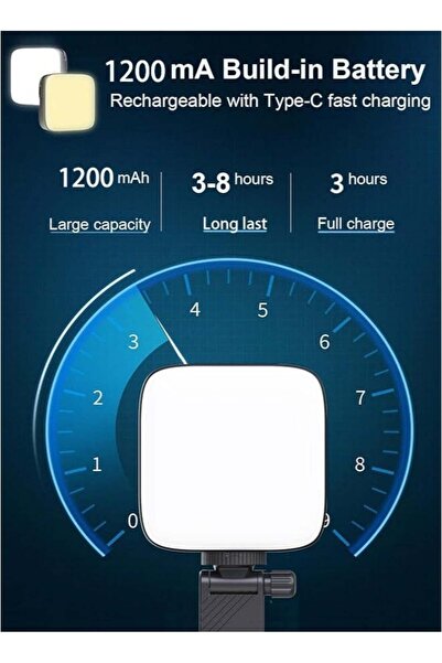 Generic LED Fill Light with Clips - 64 LEDs, 3 Colors, 9 Modes, 2000mAh