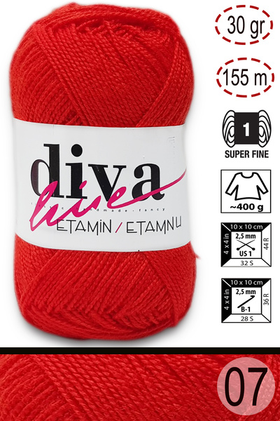 Diva İplik Diva Etamin Iş Orlonu 07 Elma Şekeri