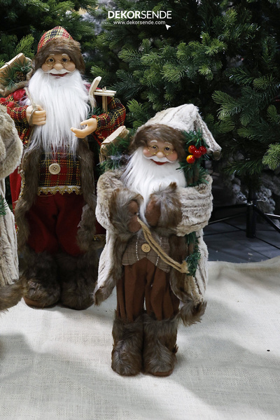 Dekorsende Γούνινος Άγιος Βασίλης Καφέ 45 εκ