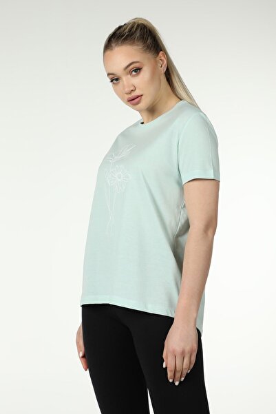 defys Γυναικείο μπλουζάκι με κοντό μανίκι με οβάλ λαιμόκοψη Water Green