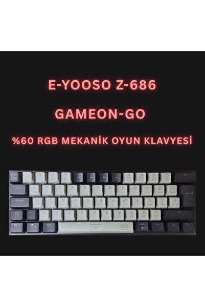 e-yooso GameOn-GO %60 Mekanik RGB Oyun Klavyesi Kırmızı (Red) Switch Q Türkçe