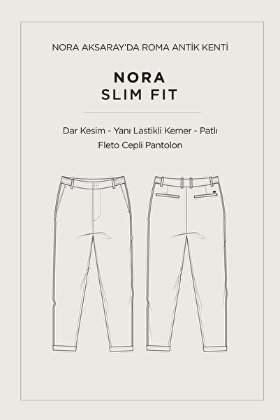 Avva Men's Beige Slim Fit Double Leg Trousers with Elastic Sides and Soft Buttons A42Y3007