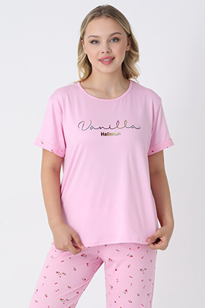 TURAY Happiness Bamboo Kısakol Women's Pink Pajama Set