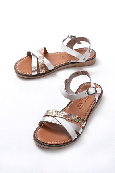 serkanseyyid 205-015 Bílé dámské sandály Garni Ortopedic z pravé kůže