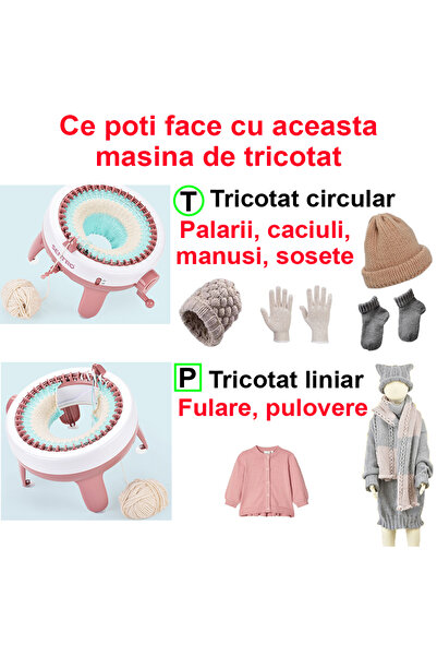 OptimStar Knitting machine, 48 needles, thread density adjustment, linear and circular knitting, embroidery