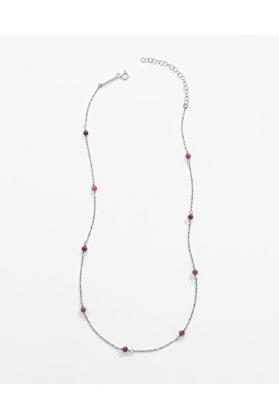 MEKS JEWELS 2,85 Karat Doğal Yakut Taşlı Gümüş Serenity Kolye