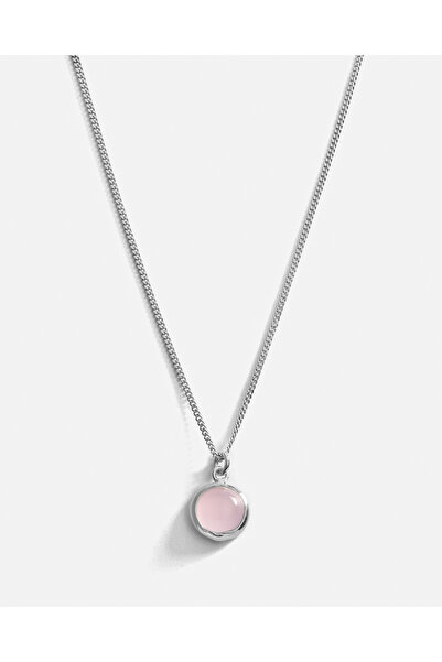 MEKS JEWELS Pembe Quartz Taşlı El İşi Gümüş Kolye