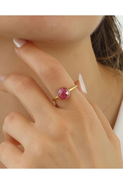 MEKS JEWELS Turmalin Renkli Taşlı Gümüş Yüzük