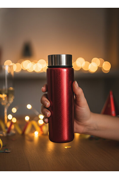 Blissra Silvery Glass Flask 550 ml | Premium Lid, Leak-Proof & Healthy