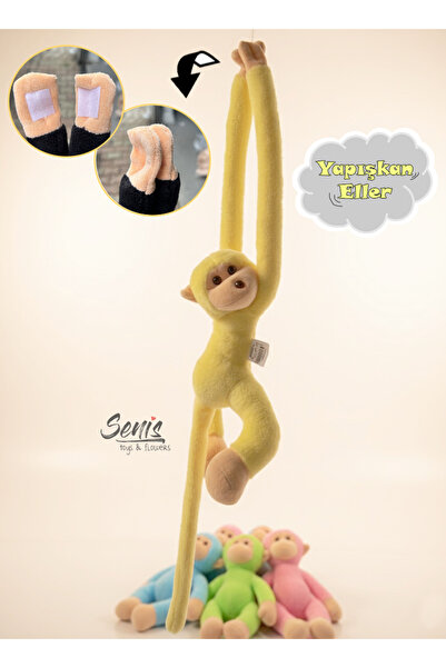SENİSSTORE Peluş Maymun Elleri Yapışan Oyun Ve Uyku Arkadaşı Peluş Maymun Oyu...