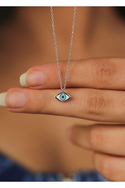 MEKS JEWELS Mineli Göz Gümüş Kolye
