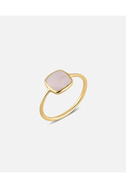 MEKS JEWELS Pembe Quartz Renkli Taşlı Gümüş Yüzük