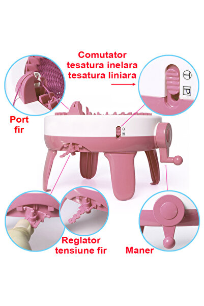OptimStar Knitting machine, 40 needles, thread density adjustment, linear and circular knitting, embroidery