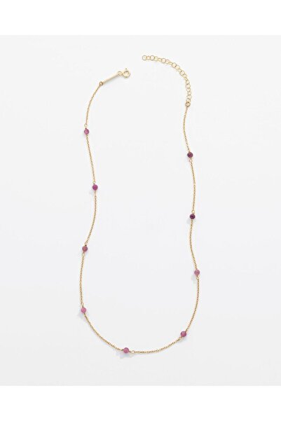 MEKS JEWELS 1,7 Karat Pembe Turmalin Taşlı Gümüş Serenity Kolye