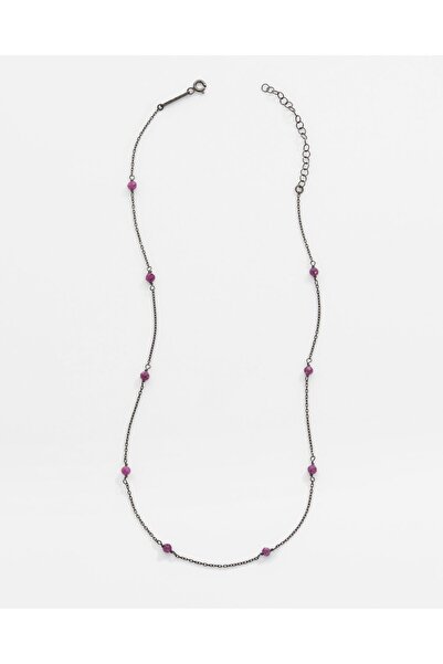 MEKS JEWELS 2,85 Karat Doğal Yakut Taşlı Gümüş Serenity Kolye