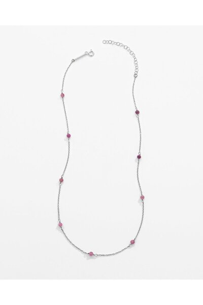 MEKS JEWELS 1,7 Karat Pembe Turmalin Taşlı Gümüş Serenity Kolye