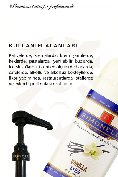 Simonelli Kahve Ve Kokteyl Şurubu Vanilya Aromalı 700 ml Pompa Hediyeli