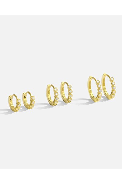 MEKS JEWELS Zirkon Taşlı Gümüş Halka Küpe