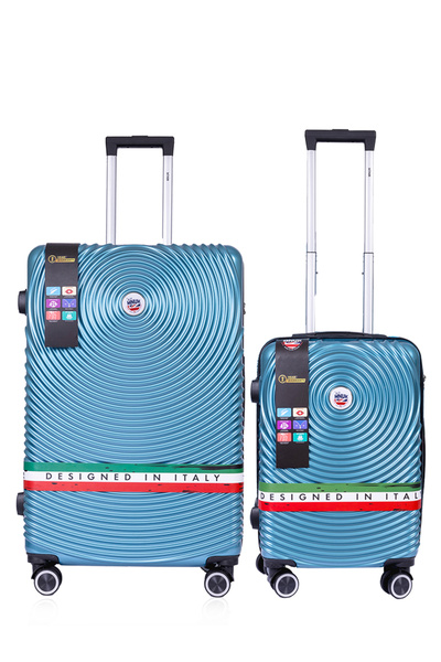 Mnuk Cruise Set of 3 Luggage | Hardside Soft Handle Trolley with TSA Lock| Turquoise
