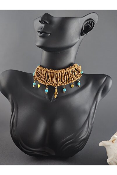 birtarz قلادة من حجر الجاسبر المترسب بتصميم خاص (38 سم)