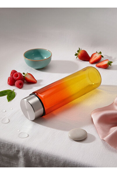 Blissra قارورة زجاجية مزدوجة اللون سعة 550 سي سي - غطاء معدني، زجاجة ماء مانعة للتسرب