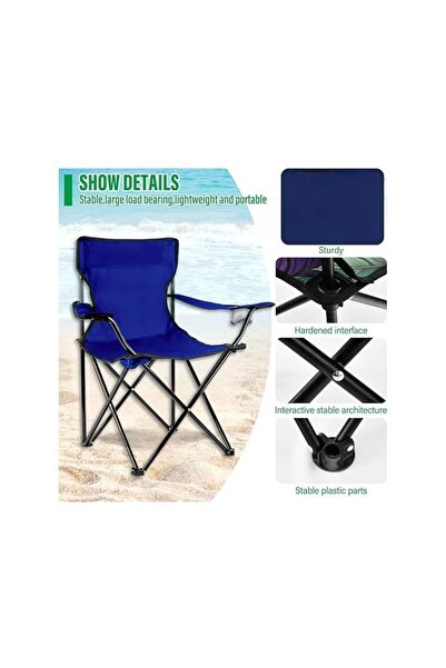 ARNOTEC Portable Folding Camping Chair - Outdoor/Lawn Chair, Dark Blue