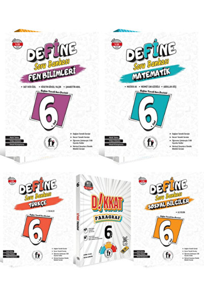 Fi Yayınları 6. Sınıf Soru Bankası Seti DEFİNE Serisi ( 5 Kitap )