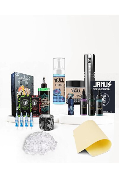 Bronc Samurai Kablosuz Pen Dövme Makinesi Seti - Gri