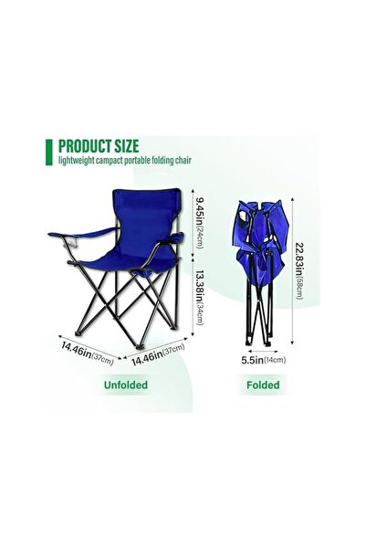 ARNOTEC Portable Folding Camping Chair - Outdoor/Lawn Chair, Dark Blue
