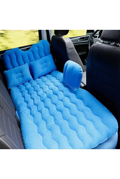 unbranded 5 Piece Inflatable Car Air Mattress Bed with Back Pump for SUV - Beige