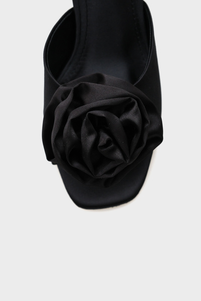 Capone Outfitters Lou Mid Heeled Floral Satin Women's Slippers